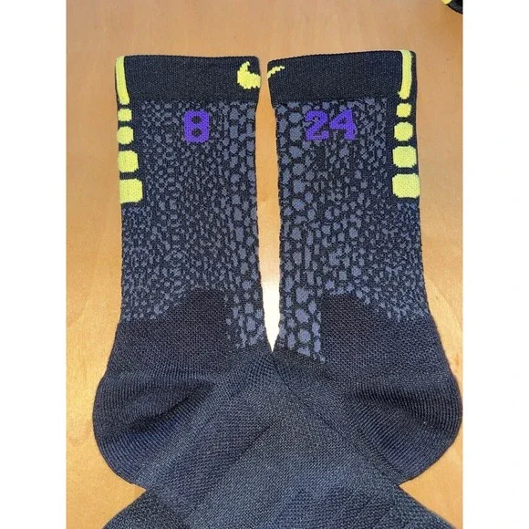 Nike KOBE Lakers BLACK MAMBA CITY EDITION Elite Crew Socks Size US 8-12 - Picture 8 of 11